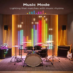 400LED Smart Curtain Lights Bluetooth APP Controlled DIY Text Pattern Animation Garland RGB LED String Lights Wedding Room Decor